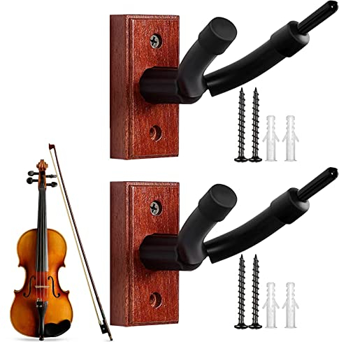 Lambo Violine Wandhalterung - Viola-Geigen-Aufhängerständer aus | Cello-Wandhalterung mit Bogenhaken, Robustes, stabiles Präsentationsregal für Gitarren, Bratsche, Mandoline, Ukulele