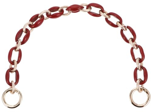 Operitacx Acrylband Geldbeutel Mit Goldener Kette Verstellbare Träger DIY Taschenriemen Tasche Kettenriemen Taschengurt Taschenkette Selber Machen Rot Geldbörse Handtasche Legierung