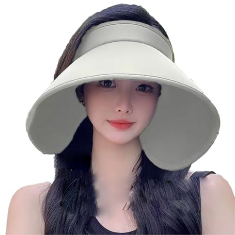 Little ants Chapeau de Soleil Femme,Visiere Casquette Anti UV, Casquette Visière Femmes, Baseball Cap Femme,Visières de Soleil, Anti-Soleil Beach Visiere pour Voyage Plage Randonnée Camping Beige