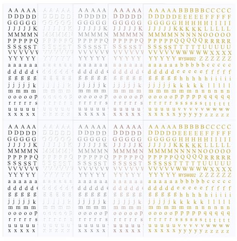 Nagelsticker, 10 Blatt Buchstaben Nagelkunstaufkleber, Selbstklebend Nail Dekoration, 3D Metallischer Gold Silber Nagelaufkleber, Nageldesign Zubehör