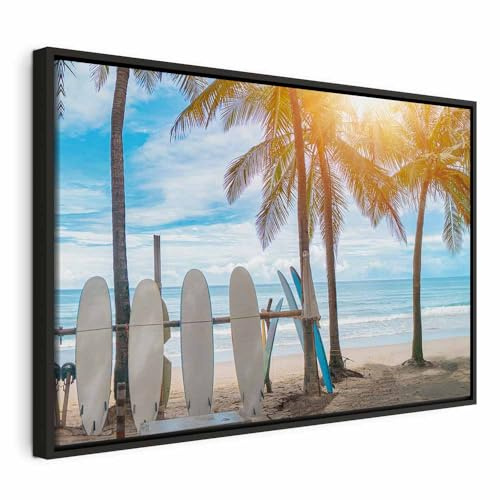 murando - Leinwandbild Sommer Surfbretter Palmen, 60x40 cm, 1-teilig | Hochwertige Leinwand, sofort aufhängbar, ideal fürs Wohn- oder Schlafzimmer, wasserfest und lichtecht, langlebig, stilvoll