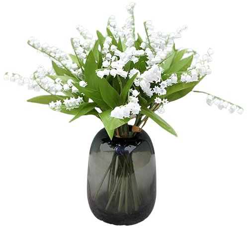 Flores Plástico, 6 Flores Artificiales Lirio De Los Valles, Flores De Plástico De Lirio De Los Valles, Flores Artificiales, Ramo De Boda Para Exterior, Adecuado Para El Hogar, Jardín, Fiestas, Bodas