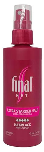 Final NET Tenuta extra forte – Fixing Spray, Spray lucidante, tenuta extra forte per ricci e capelli lisci, lacca per capelli da donna, spray per capelli da uomo, spray per capelli non profumato,