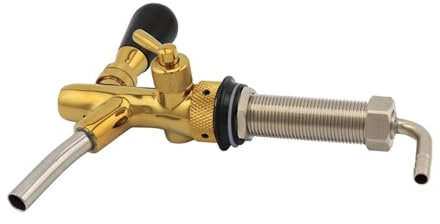 Home Brewing Draft Beer Faucet with 100mm Long Shank Gold Bronze Chrome Plating Home Brew Kegerator Bar Bridge Wine Beer Dispenser Spout Tap Wine Accessories(Gold)