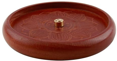 Supporto per Bastoncini di Incenso in Legno Lotus, Realizzato a Mano, Realizzato a Mano, per Decorazione Casa, Meditazione, Yoga, Supporto con 3 Fori per Diversi Tipi di Bastoncini