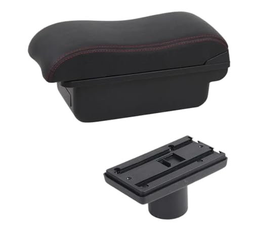 JBPIHZT Almacenamiento para Seat para Ibiza 6j para Ibiza 6L Caja De Reposabrazos Decoración De Estilo De Contenido De La Tienda Central con Portavasos Accesorios Caja Reposabrazos(Línea Roja B2)