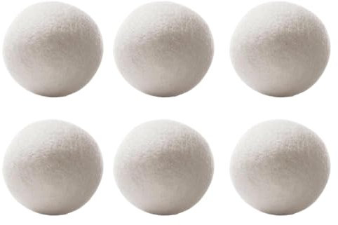 6 bolas de secado para secadora de ropa, pelotas de tenis, bolas de secado para chaquetas de plumón, bolas de secado antiestáticas de lana natural, bolas de lavado reutilizables para lavadora
