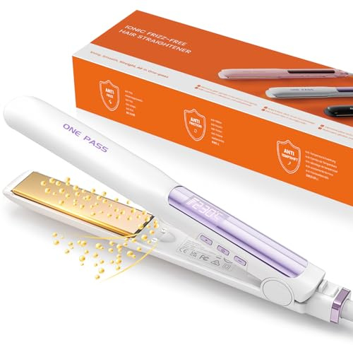 Faszin Hair Straighteners, Ionic Titanium Plate for Smooth Shiny Results, 20S Fast Heat Up Flat Iron, Clear LCD Display, 2 in 1 Straightener and Curler Styling Tool for Straighten Hair