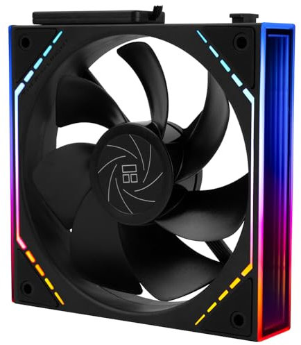 Thermalright TL-M12QR CPU Fan 120mm Case Cooler, PWM Connector Silent Computer Cooling with S-FDB Bearing,PC Fan with ARGB Mirror Light Effect,Low Noise,Building Blocks Version PC Fan