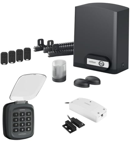 Avidsen Orea 550 Kit Motorisation Portail Coulissant 500kg Connecté | Moteur 500kg 8m, Démarrage Progressif, Kit Connecté HomeGate, Digicode Sans Fil, 4 Télécommandes