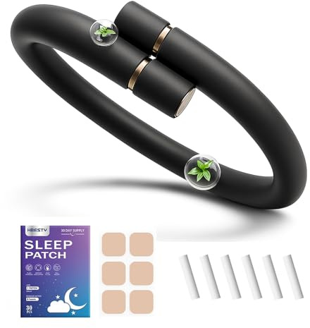 Nature Mosquito Repellent Bracelet – Refillable DEET-Free Silicone Band with 6 Essential Oil Refills, 180 Days Natural Protection for Adults & Kids, Includes Free Sleep Patches