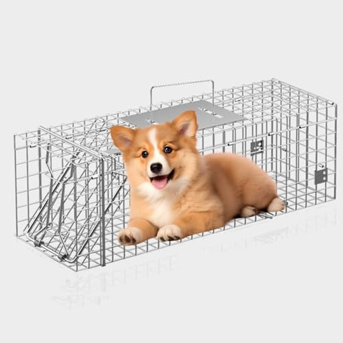 Piège À Cage for Animaux Vivants, Cage À Rongeurs À Pédale Flexible for Ratons Laveurs, Castors, Marmottes, Renards, Tatous, Opossums, Mouffettes, Tamias(130 * 45 * 50cm)