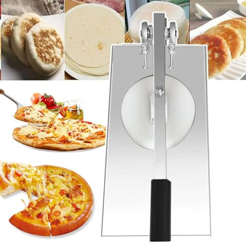 LISTaRSw 24cm Pizza Dough Roller Sheeter - Stainless Steel, Household Pizza Pastry Press Machine(Adjustable Thickness), For Pressing Pizza, Pasta Making