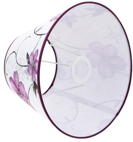 JECOMPRIS Vintage Floral Cloth Lampshade E27 Table Lamp Shade Purple Decorative Bedroom and Hotel Light Cover for Home and Corridor Use