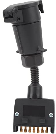 Adaptador de Enchufe para Remolque de 7 Pines, Conector Redondo Hembra a Macho Plano para Cableado de Caravana, Barco y RV