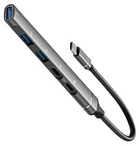 Qsvbeeqj 5 In 1 Hub USB C Con Ricarica Multiplo Porta Adattatori Portatili In Lega di Alluminio Per Laptop Tablet Telefono USB C Hub Con Ricarica di Potenza