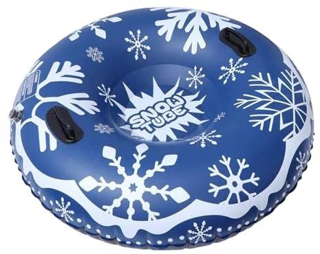 Sledding Tube - Inflatable Snow Ring | Light Blue PVC Outdoor Tube with 120cm Diameter Before Inflation, 110cm After Inflation with 33cm Height, Winter Driveway Walkway Pool Gathering