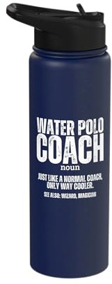 Water Polo Coach Definition Proud Funny Water Polo Stainless Steel Insulated Water Bottle