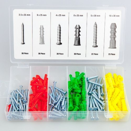 Schrauben und Dübel 165tlg. Set verzinkt Sortiment dübelsortiment K