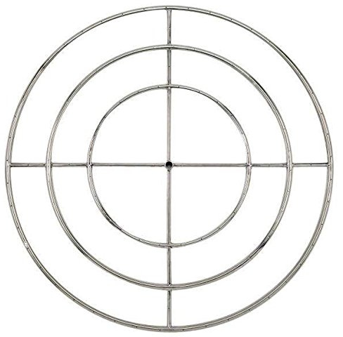 American Fire Glass Round Stainless Steel Fire Pit Burner (SS-FR-48-LP), Propane, 48-Inch