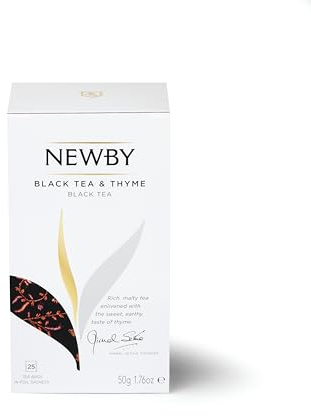Black Tea with Thyme – 25 Individually Wrapped Tea Bags – Aromatic & Herbaceous Blend by Newby Teas