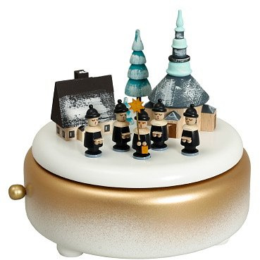 Rudolphs Schatzkiste Spieldose mit Spielzeugdorf und Kurrende Winter BxHxT 13x13x13 cm NEU Spieluhr Spielwerk Musikdose Musik Figur Seiffen Erzgebirge Holz Dekoration Weihnachten