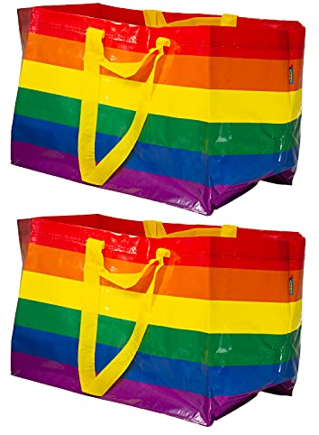Ikea Storstomma (Frakta) große 71 l Pride Rainbow wiederverwendbare Tragetaschen, 2 Stück