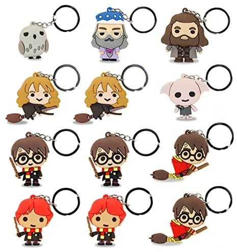Harry Potter Surtido HP-Conjunto de 12 Figuras de Vinilo Llavero, Multicolor, 58 x 18 cm