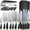 XYJ Professional Knife Set per Maestri Chef, 11-pcs Chef Knife Set con Sacchetto, Fodero, Culinary Kitchen Macellaio Coltelli, Cottura Taglio, Taglio, Santoku, Frutta, Acciaio Inox