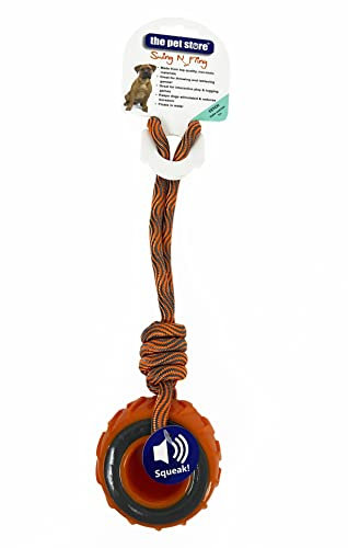 The Pet Store Swing N Fling Dog Toy, for throwing and retrieval games, help promote your dog’s desire to play while encouraging healthy exercise,Orange,28x8.5x4cm (Pack of 1)