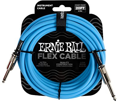 Ernie Ball Flex Instrument Cable Straight/Straight 20ft - Blue