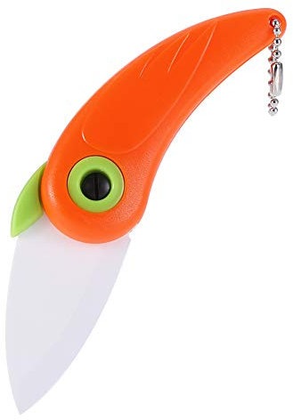 KOSDFOGE Coltello in Ceramica, Mini Uccello Cucina Frutta Verdura Manico Pieghevole in Ceramica Coltello Tascabile Coltelli da Campeggio Utensili da Taglio 4 Colori (Rosso)