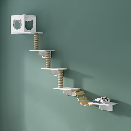 Katzen Kletterwand Set, Katzen Wand Klettern, mit Kratzbaum für Katzen, DIY-freie Kombination, Stark und Stabil, Hilft Katzen Beim Training (Size : Style 2)