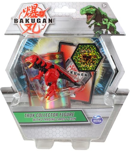 BAKUGAN Sammelfiguren mit 2 Sammelkarten & Sammlermünze - Trox Rot