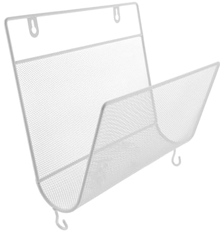 Cabilock Metall Wandregal Wandmontage Weiß Hängend Office Rack Großes Fassungsvermögen Zeitung Magazin Organizer Wohnzimmer Bücherablage