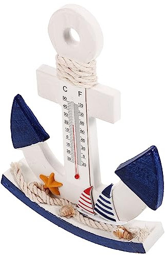 PRETYZOOM Arredamento per la casa con timone a dondolo in stile ornamento del termometro ornamento per la decorazione Home decor termometro per bambini oceano