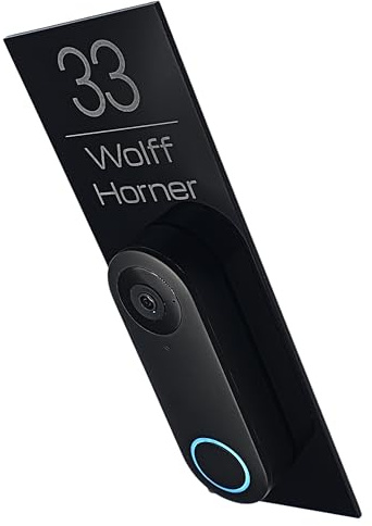 LazerlichtCraft Klingelschild für Reolink Video Doorbell PoE/WiFi D340W D340P personalisiert – Acrylglas Blende mit Wunschgravur – Schwarz glänzend oder Anthrazit matt – Türklingel Zubehör
