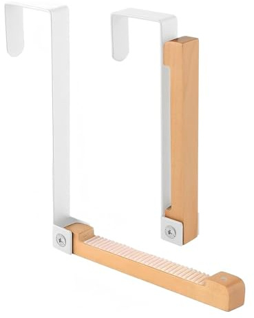 CMANLNYK 2PCS Foldable Over-Door Hook with Non-Slip Straps - Metal Hanger for Clothes and Bath