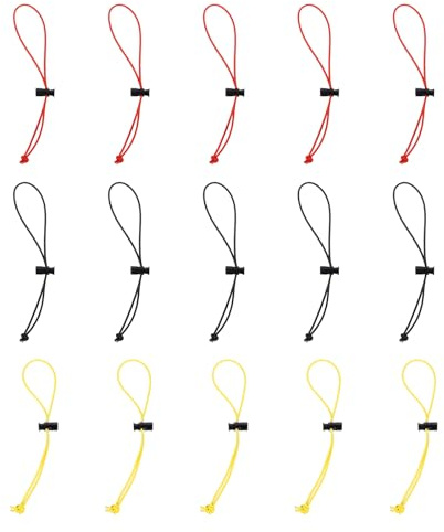 sourcing map 15pcs Elastic Cable Tie 9.84 Multipurpose Extra Thick Cable Organizer Adjustable Cable Strap Toggle Tie Reusable Tangle for Home Office Travel, Black/Yellow/Red