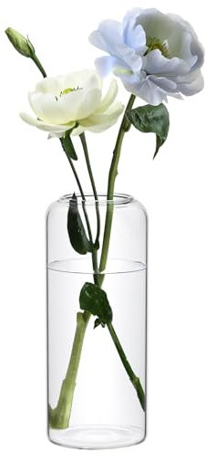 Vaso in vetro minimalista e moderno, trasparente con scanalature, perfetto per soggiorno, tavolo da pranzo, cucina, ufficio, matrimoni e feste