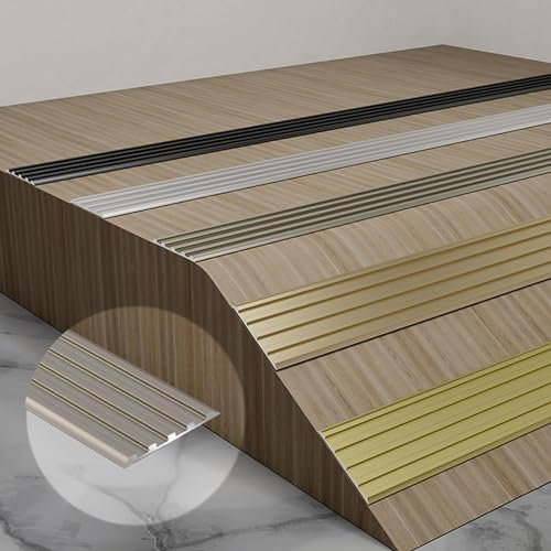 Perfil de borde de escalera Perfil de borde de escalera de aluminio de 90 cm, perfil de acabado de encimera, resistente al agua y al desgaste, para bordes de escalera de interior y exterior, antidesl