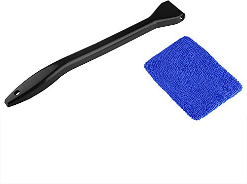 Limpiador de parabrisas, material PP, herramienta de limpieza de parabrisas de coche interior con 1 almohadillas de microfibra reutilizables y lavables y (1)