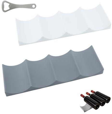 2 Stück Flaschenhalter Kühlschrank,2 Farben Kühlschrank Flaschen, Rutschfeste Flaschenregal Stapelbar, Kühlschrank Flaschenablage für Küche Pantry Cabinet Bier Halter
