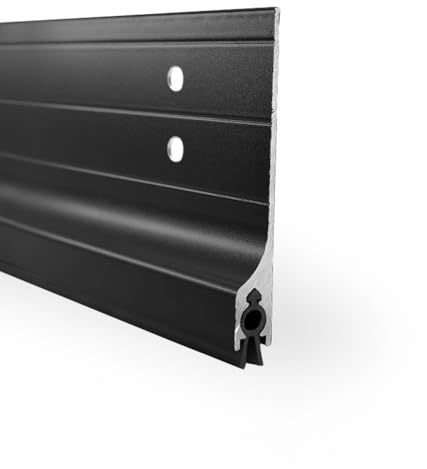 Burlete de metal de aluminio para proteger el parabrisas y el polvo, para proteger la puerta (negro, 1,85 x 6 cm)