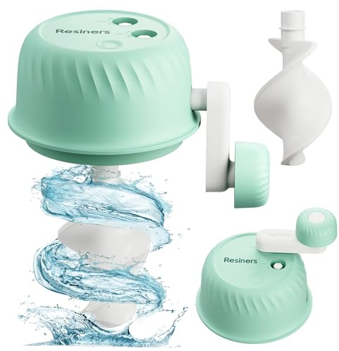 Resiners Resin Mixer, Hand-Crank Epoxy Mixer with Silicone Paddle, 3 Speeds Adjustable, Minimum Bubbles, Easy Clean, Epoxy Resin Stirrer Mixing Stir Sticks Tool Supplies for Mold Casting, DIY Crafts