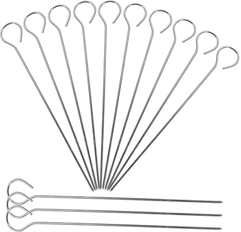 Mikikit 50piezas Aguja De Barbacoa De Brocheta Para Asar y Barbacoa Brocheta De Acero Inoxidable Para Fiestas De y Verduras Suministros Para Asar Reutilizables