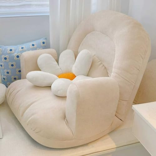 2-in-1 Folding Single Sofa Bed, High Back Reading Gaming Lounge Chair, Single Floor Couch Bed for Bedroom Living Room, Gaming, Sleeping, Relaxing, Reading