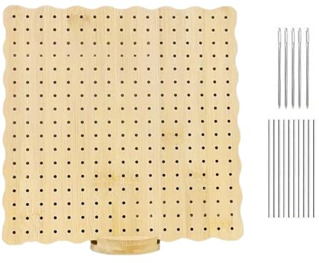Tavoletta per Bloccaggio All'uncinetto con Spilli,Tavola Quadrata da Uncinetto con 10 Pioli - Accessorio Creativo per Donna e Appassionate di Maglia e Lavori Artistici