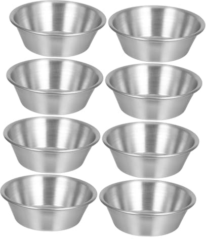 COLLBATH 8 pezzi Stampi per Crostate in Acciaio Inossidabile Mini Teglie per Muffin e Riutilizzabili per Crostate Cupcake e Biscotti Stampi da Forno Piccoli per Dessert Uniformi