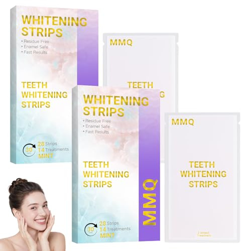 Zahnaufhellung Whitening Strips, Professional Zähne Aufhellen, für Natürlichen Inhaltsstoffen - Teeth Whitening Strips Zahnbleaching 28 Stripes pro Karton 14 Anwendungen (2 Stück)